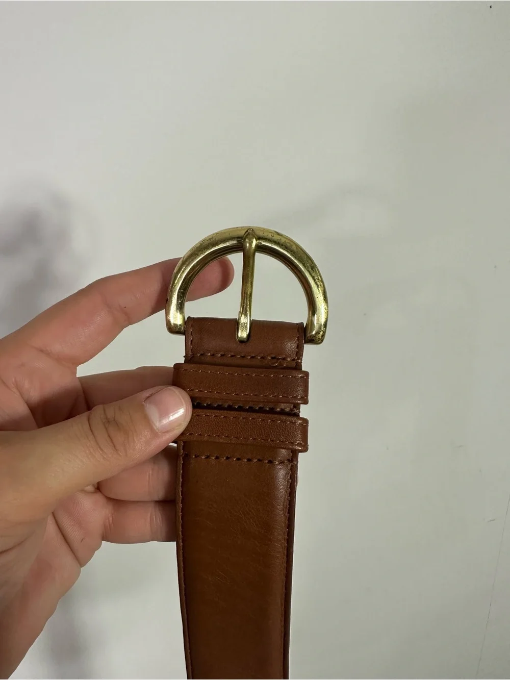 Coach Brown Leather Belt With Solid Brass Buckle